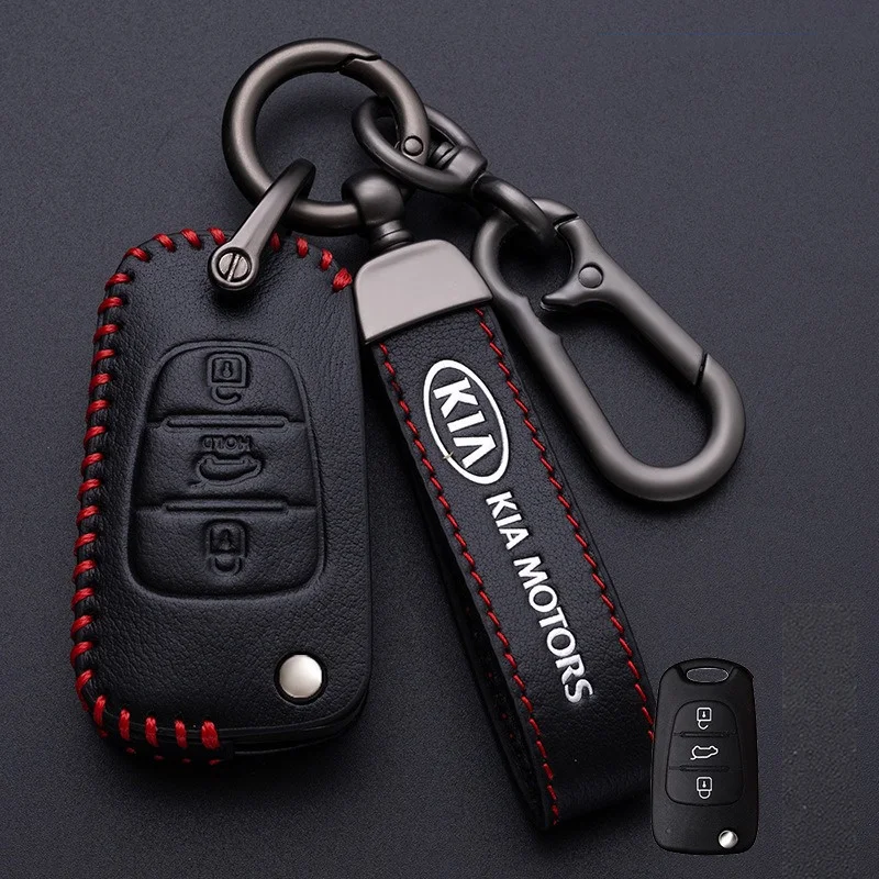 Кожаный чехол для автомобильного ключа Kia Sportage Rio 3 Soul Optima Ceed Pro K5 K2 Pride Hyundai I20 I30 Ix20