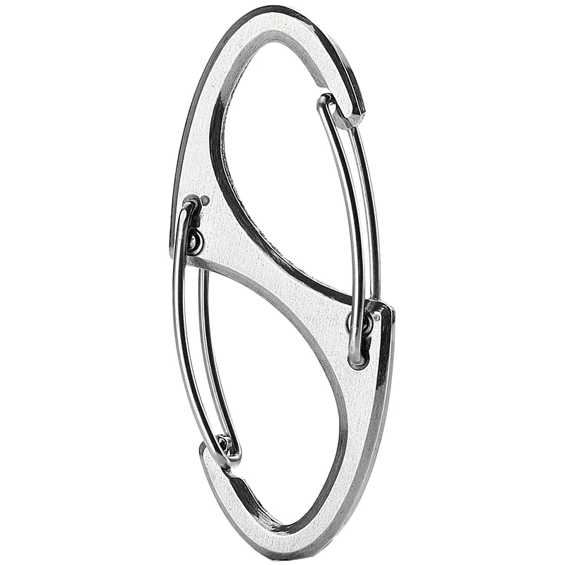 High Quality Stainless Steel Quick Hanging Key Chain Durable Men's Small Double Spring Carabiner Backpack Buckle images - 6