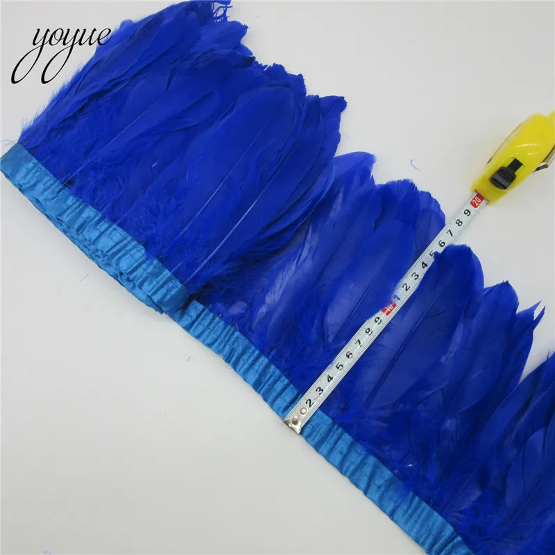 YOYUE 15-20 см ленты с гусиными перьями окрашенные 10 ярдов/партия бахрома