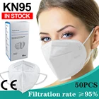 50 шт., сертифицированные черные маски ffp2 CE fpp2, маски kn95 для мужчин и женщин, FFP2MASK