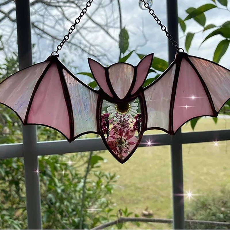 Bat Dream Catcher Acrylic Halloween Bats Colorful Lightweight Hangable Decor For Door Window Ceiling