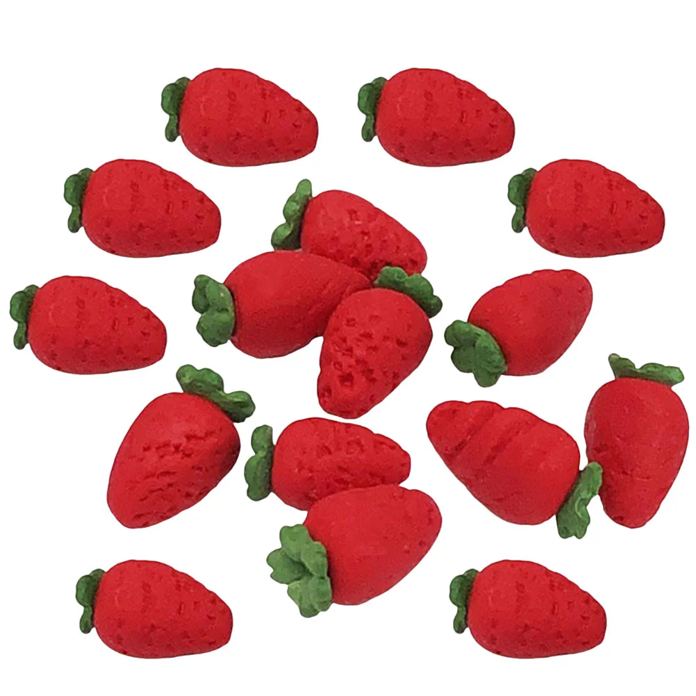 

20 шт., миниатюрная полимерная имитация клубники