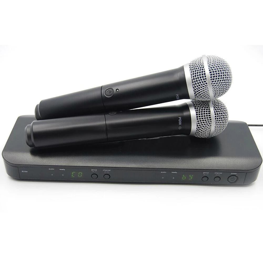BLX8 BLX288 BETA58 SM58 PG58 2-канальный беспроводной микрофон UHF двойной комплект системы для