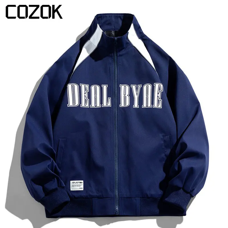 

Куртка-карго в стиле пэчворк для мужчин и женщин, уличная одежда с надписью, ветровка в стиле оверсайз, пальто в Корейском стиле для колледжа, весна 2023