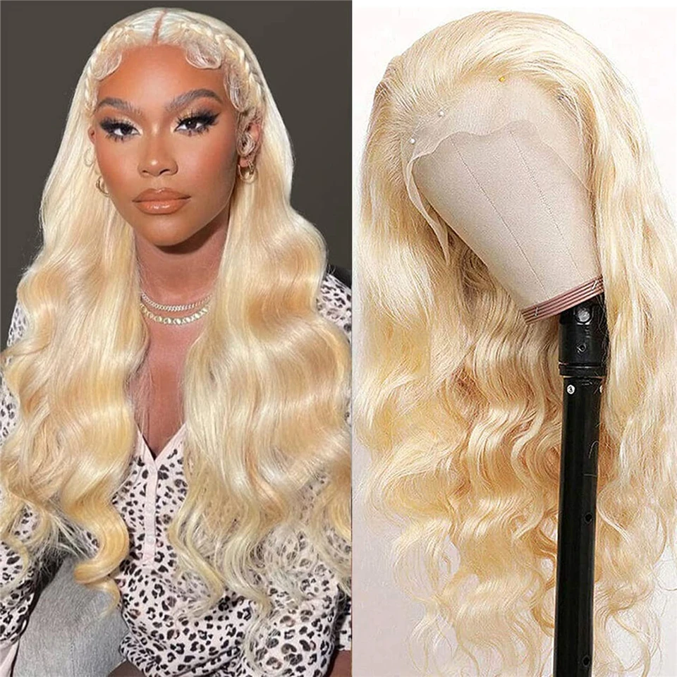 

613 HD Lace Frontal Wig 13x4 Body Wave Human Hair Wig for Women Brazilian Blonde 4x4 Closure Transparent Wavy Wigs Pre Plucked