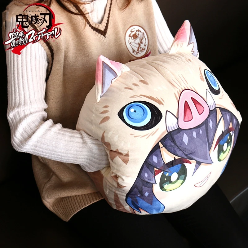 

Anime Demon Slayer: Kimetsu no Yaiba Hashibira Inosuke My Hero Academia Warm Hand Warmer Pillow Cushion Winter Stuffed Plush Toy