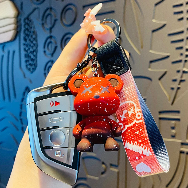 Креативный брелок с мультяшным градиентным медведем кукла Хамелеон медведь для