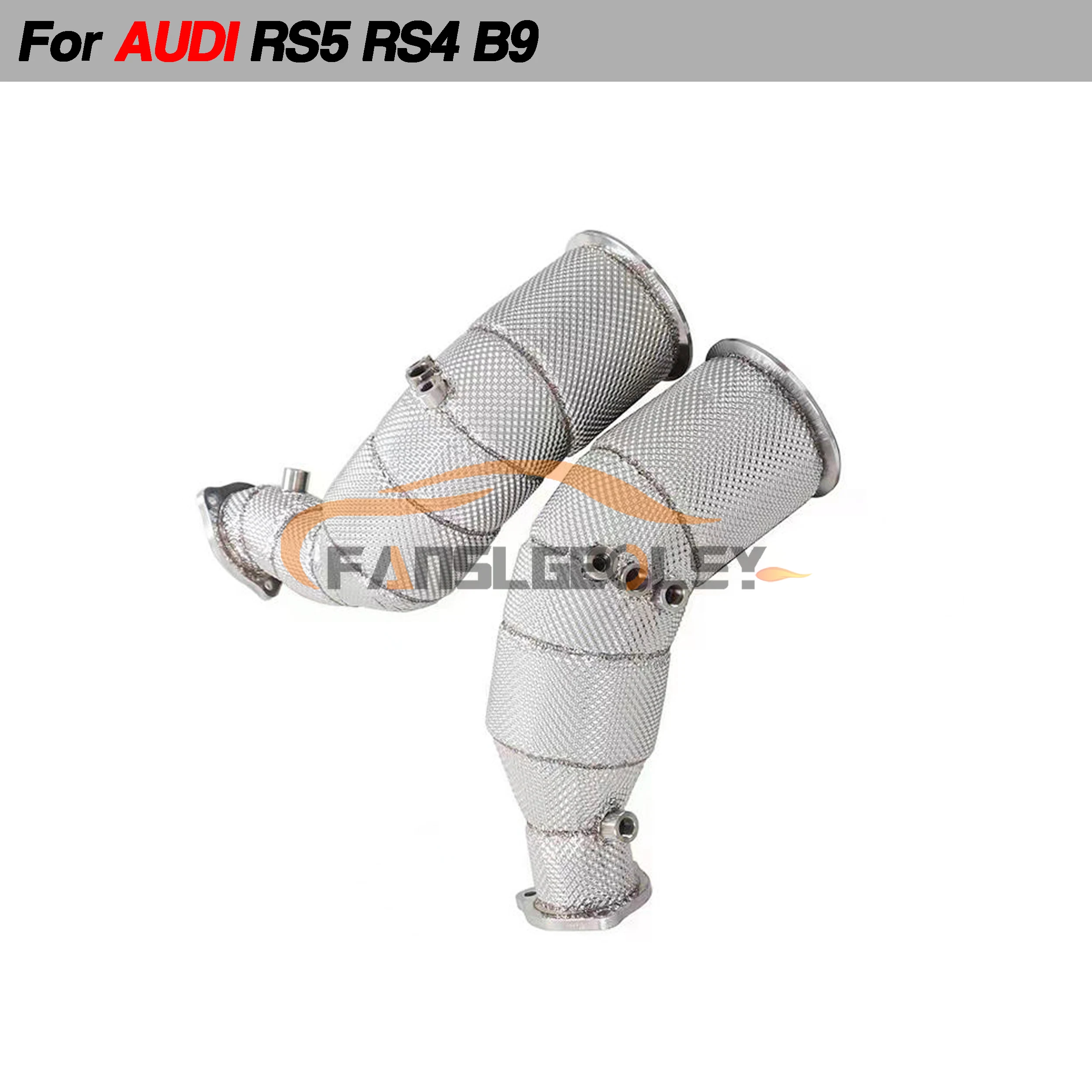 Для Audi RS4 RS5 B9 2 9 T стальная выхлопная труба с тепловым щитком и каталитическим