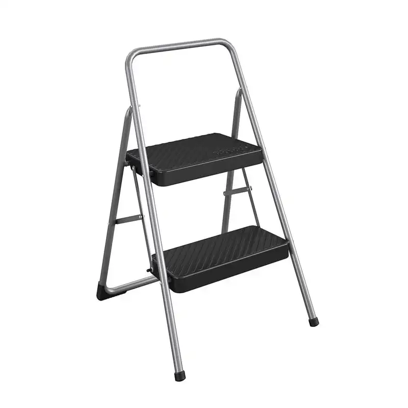 

Household Folding Steel Step Stool, ANSI Type 3, 200 lb Weight Capacity, Platinum