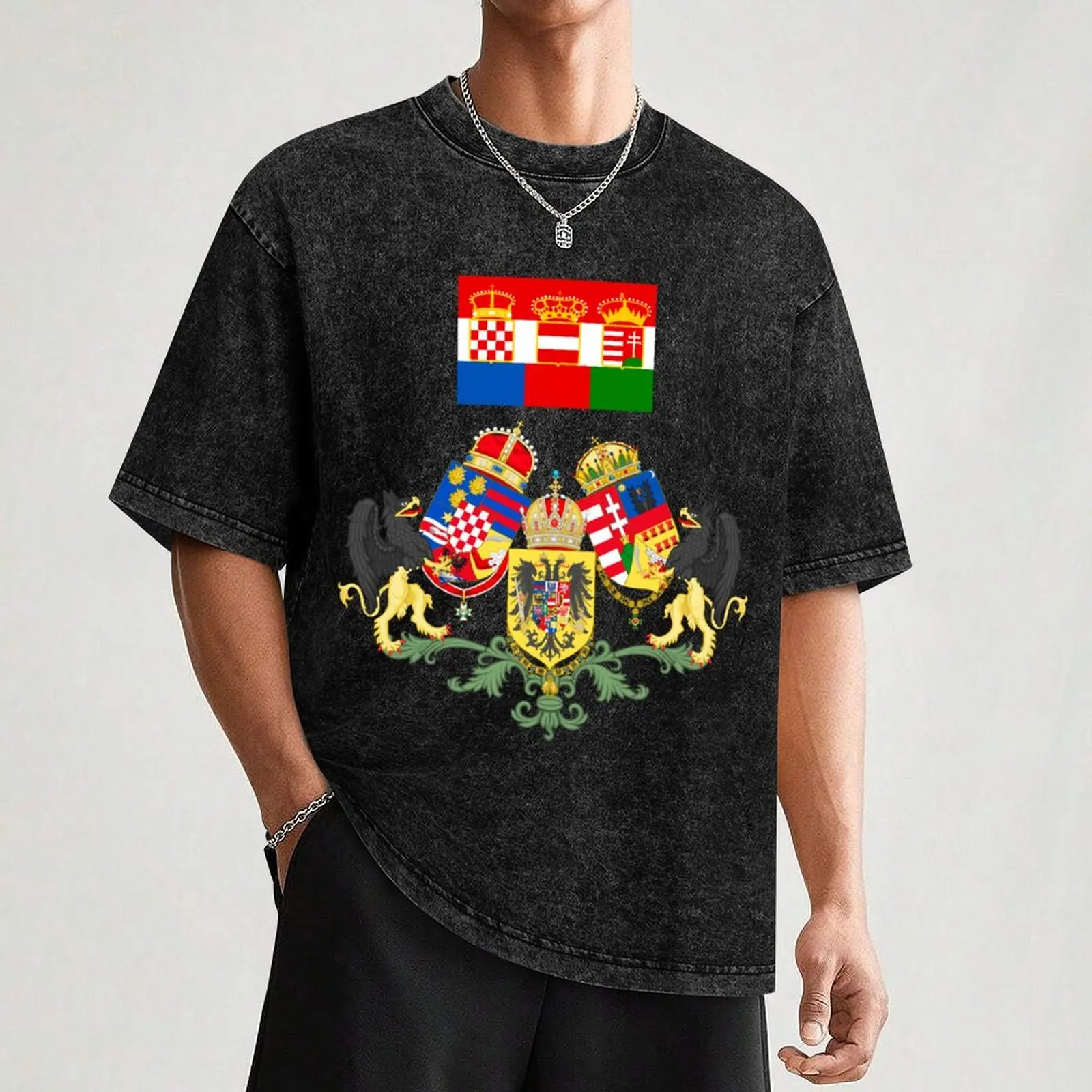 Австрия-Венгрия-Хорватия-блузка с гербом оружия мешковатые рубашки Мужская