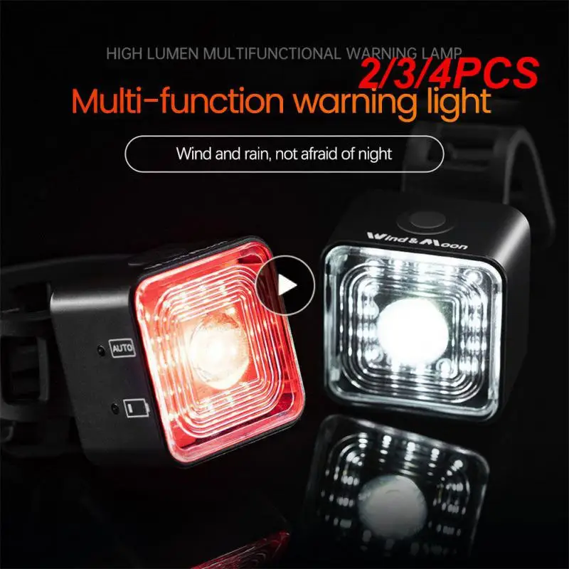 

New Intelligent Brake Tail Light USB Charge Waterproof Riding Light Bicycle High Lumen Front And Rear Lights Bicycle Headlight