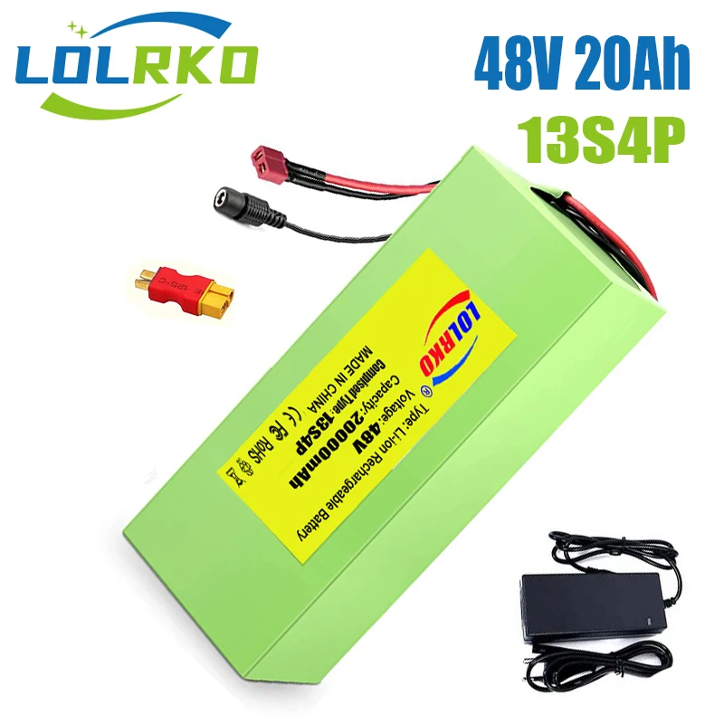 

48V20ah 18650 lithium battery pack 48V 20AH 1200W electric scooter electric bicycle battery built-in 30A BMS XT60 connector