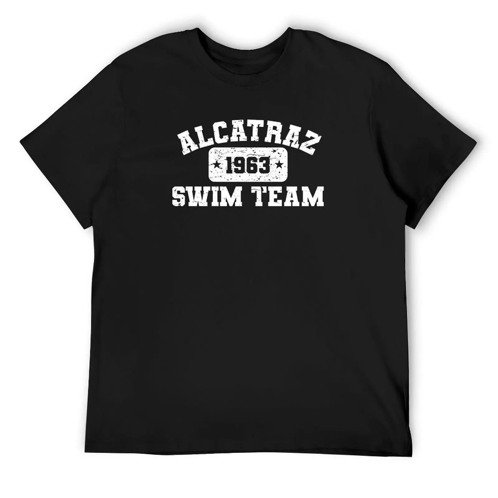 Alcatraz Swim Team - винтажная футболка с потертостями большого размера животным принтом