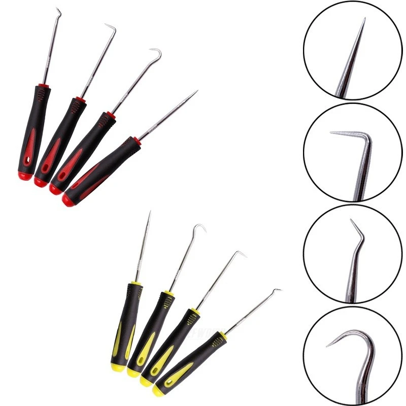 

Puller Oil Car Oil Seal 4pcs O-ring Tools Removing Auto Seal Pick Seal Pick Tire Gasket Long Set Hook Tools Repair Screwdriver