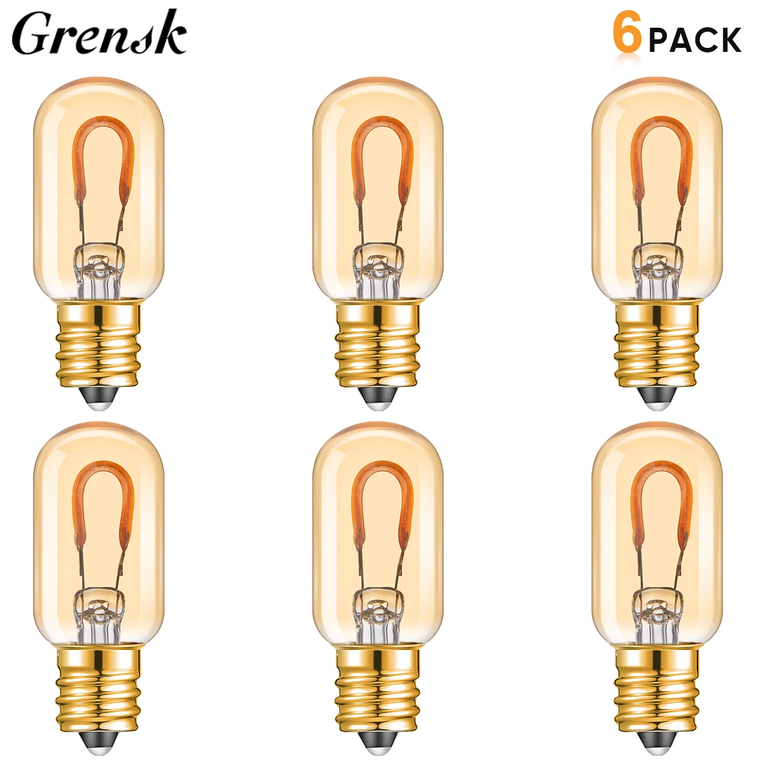 

6 шт. Греск винтажные светодиодные лампы Эдисон янтарные 1Вт 220В E14/E12