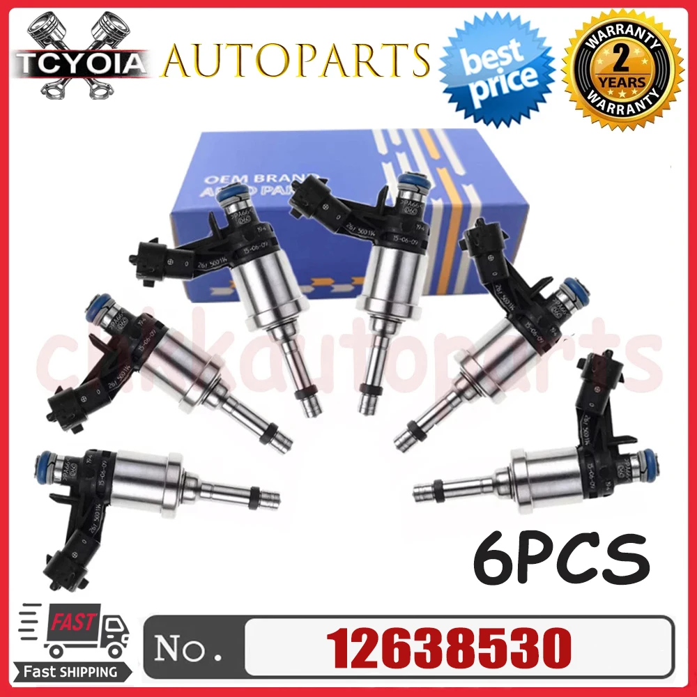 Фото 6x OEM 12638530 12632255 12611545 12669384 0261500114 Топливная форсунка для Chevrolet Camaro Traverse GMC Acadia CTS 3.6L Автозапчасти №1