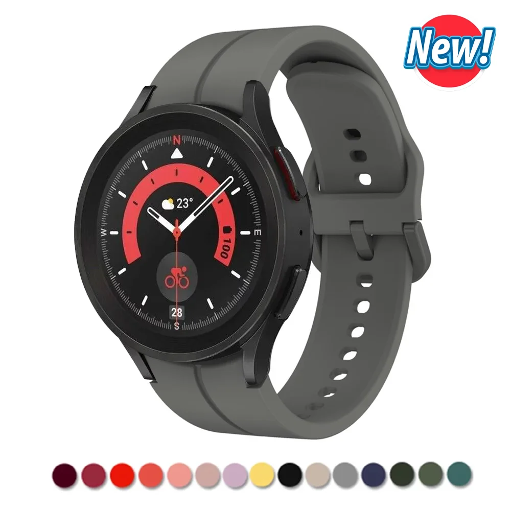 

20mm Strap for Samsung Galaxy Watch 5 4 40mm 44mm 4 classic 46mm No Gap silicone bracelet correa Galaxy watch 5 Pro 45mm band