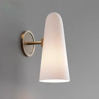 American Copper Led Wall Lamp Simple Milk Glass Wall Lights Living Room Bedroom Lights Wall Sconces Luxury Bedroom Decor Fixture