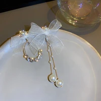 womens pearl elegant trendy earring jewelry bow pendant