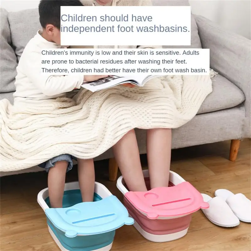 

Foot Bath Long-term Heat Preservation Tpe+pp Material Houseware Foot Tub Massage Foot Tub Foldable Storage Pink Toiletries Blue