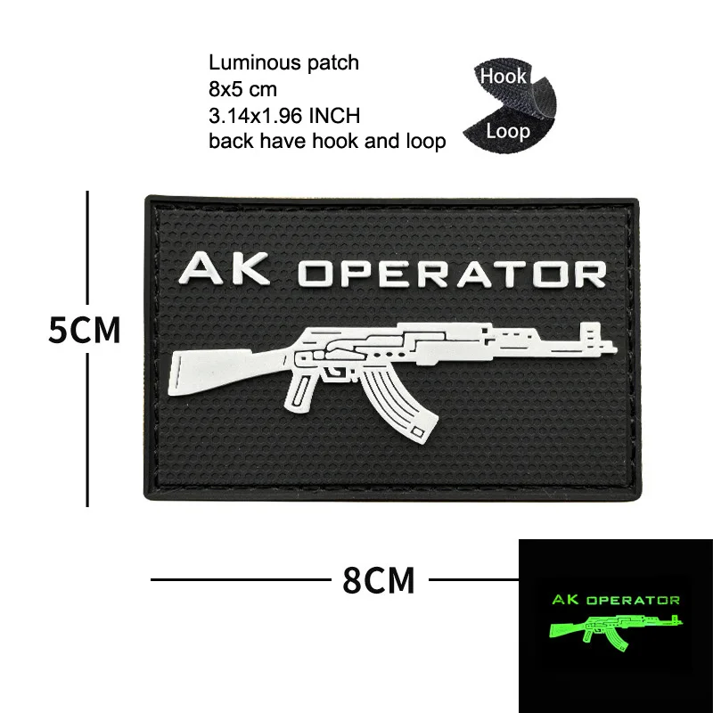 3dpvc светящийся Glock мишень значок вышивка женский Тактический волшебный уличный