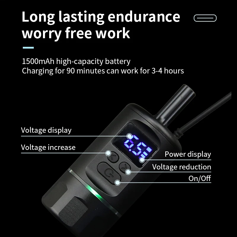 Аккумулятор TAIDU для тату-машинки батарея 1500 мАч ручка с прямым приводом источник