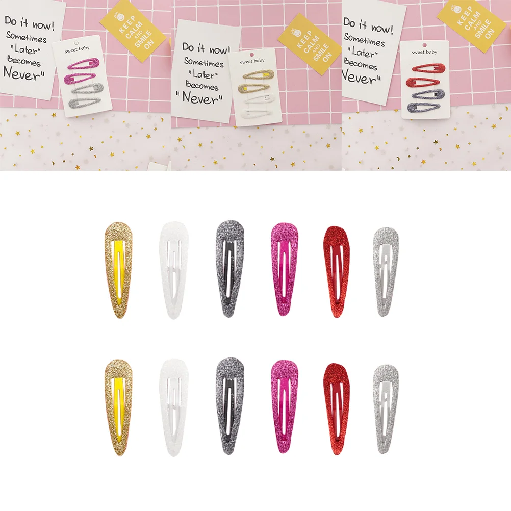 

12pcs Gillter Hair for Kids Snap Hair Clips Candy Color Hair Snap Hair Clips Barrettes Hair Clips for Girls