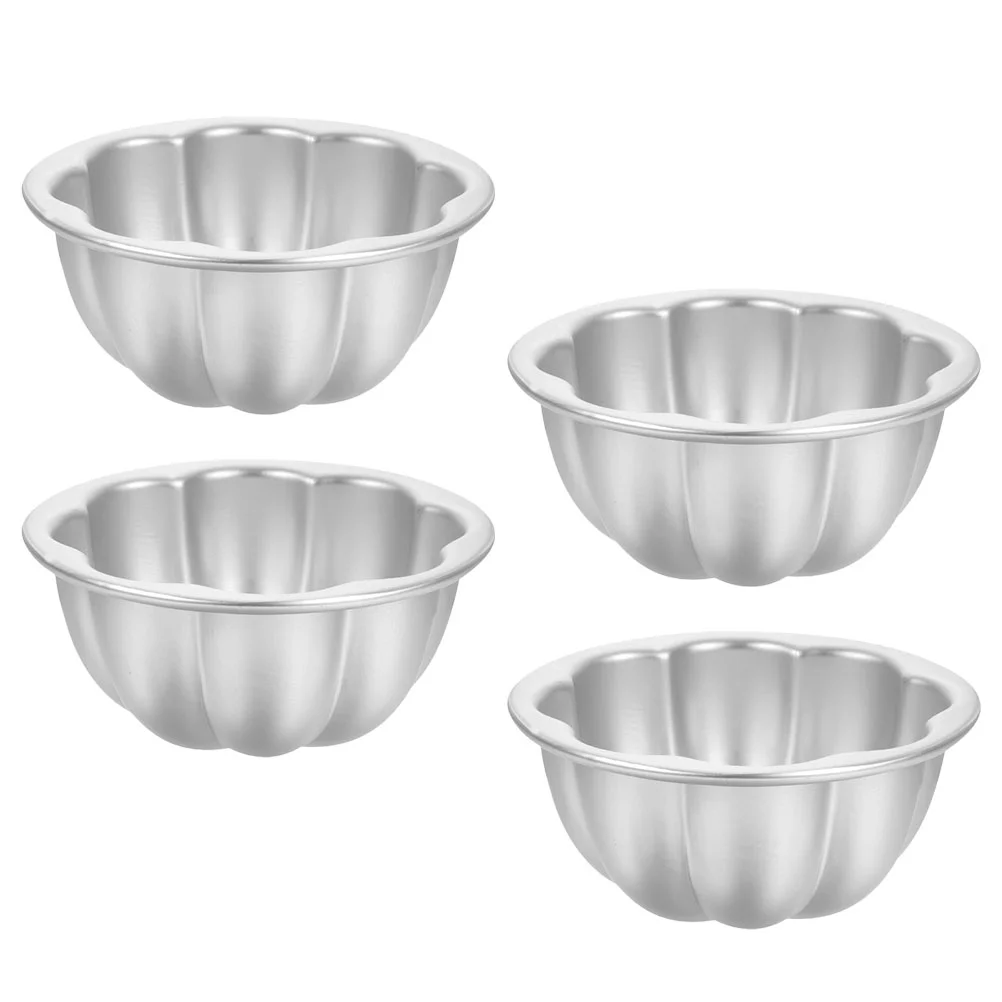 

4pcs Pudding Mold Egg Tart Molds Cupcake Cake Mold Flower Edges Tart Cups Cake Baking Molds