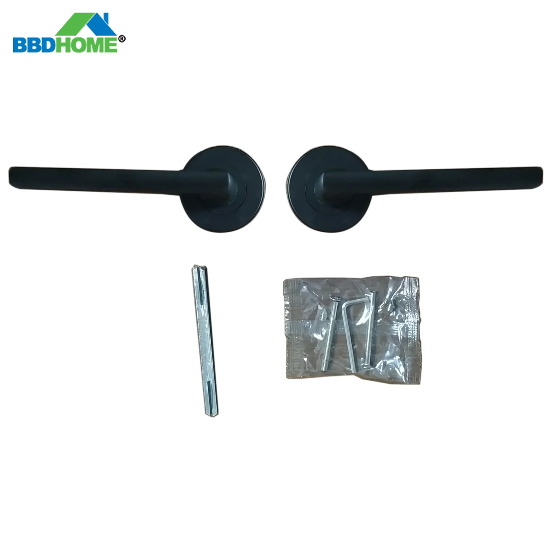 BBD HOME Черная дверная ручка из нержавеющей стали с гальваническим покрытием для