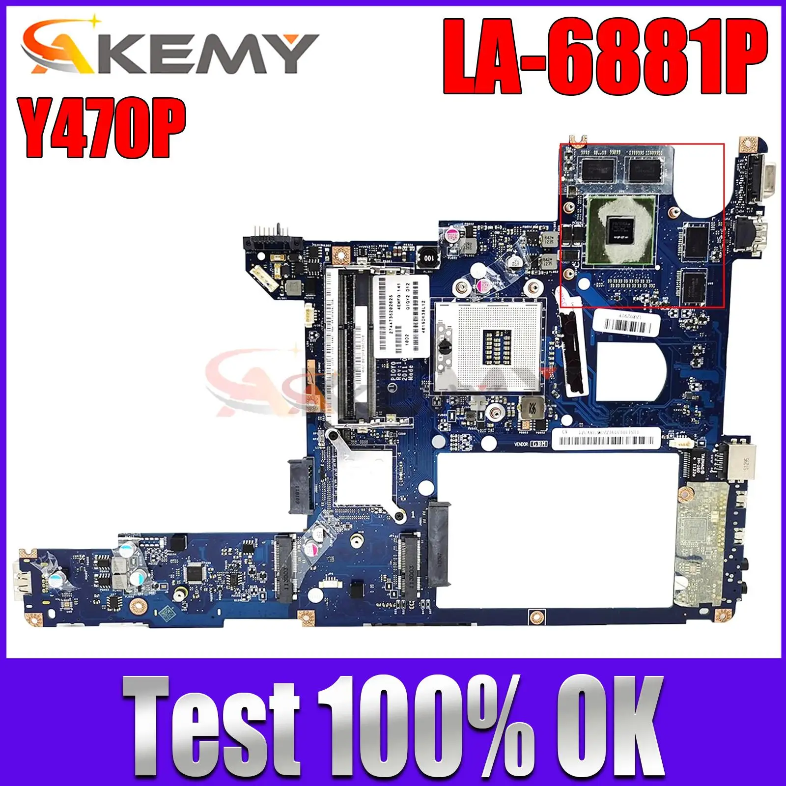 

PIQY0 LA-6881P motherboard for Lenovo Y470 Y470N notebook motherboard HM65 GT550M 1G DDR3 100% test work