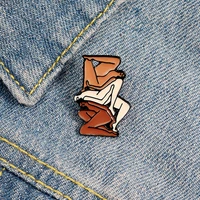 cartoons human body painting art creative illustration brooches high quality oil drop alloy enamel badge nude men and women