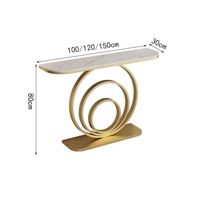 Минималистичные железные консольные столики шиферный узкий приставной столик