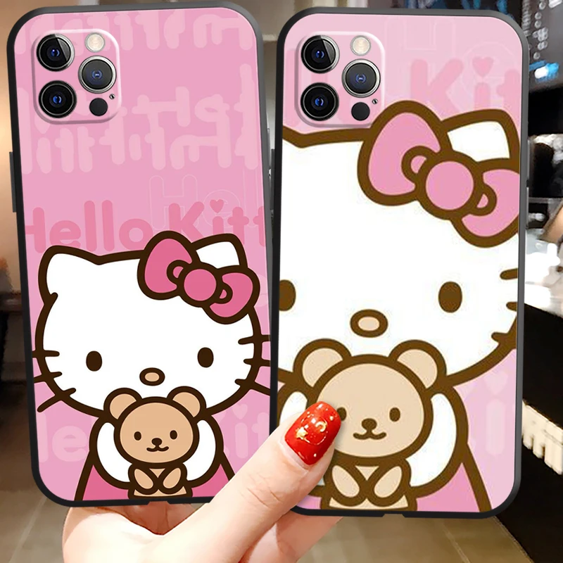 

Hello Kitty Cute Phone Cases For iPhone 11 12 Pro MAX 6S 7 8 Plus XS MAX 12 13 Mini X XR SE 2020 Back Cover Coque Carcasa Funda