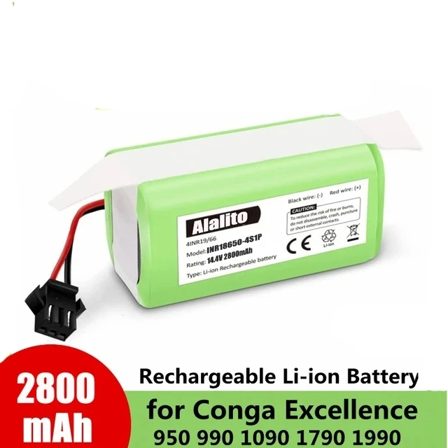

Литий-ионный аккумулятор 14,4 В 2800 мАч для Conga 990 1090 Tesvor X500 Ecovacs Deebot N79 N79S DN622 Eufy RoboVac 11 11 11S RoboVac 30b