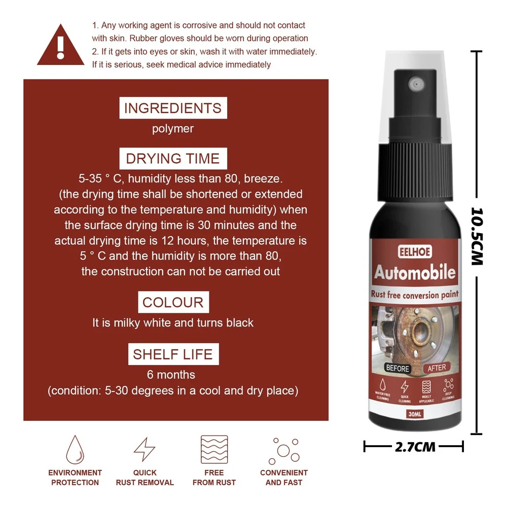 100 мл средство для удаления ржавчины спрей с металлической поверхностью