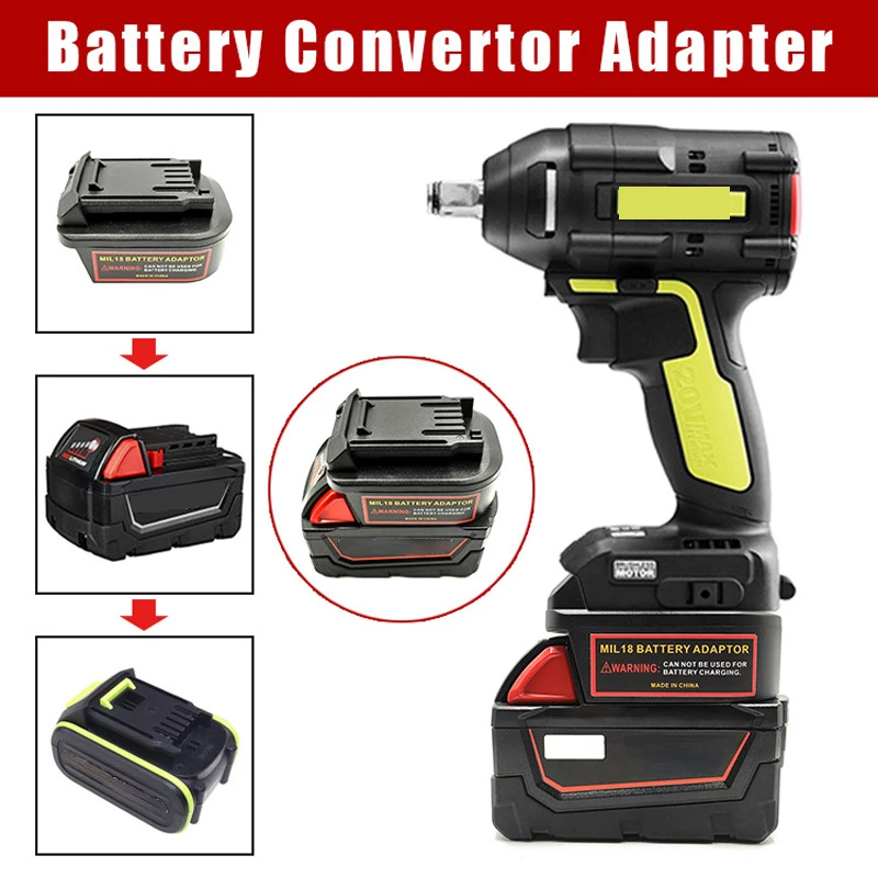 

Battery Convertor Adapter For Milwaukee 18V Li-ion Battery To Worx 5PIN 20V Li-ion battery For Worx Green tool Use