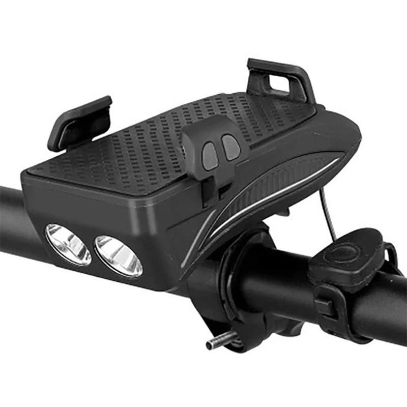 

Lighting Bicycle Headlight 5-Clock Sound Horn Lamp 4000 MAH Bracket Usb Charging 4 in 1 Waterproof Bicycle Lamp