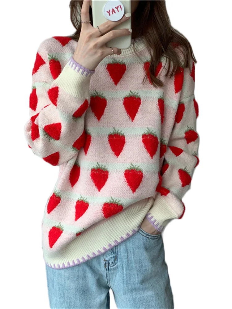 

Женский трикотажный свитер с круглым вырезом, с длинным рукавом