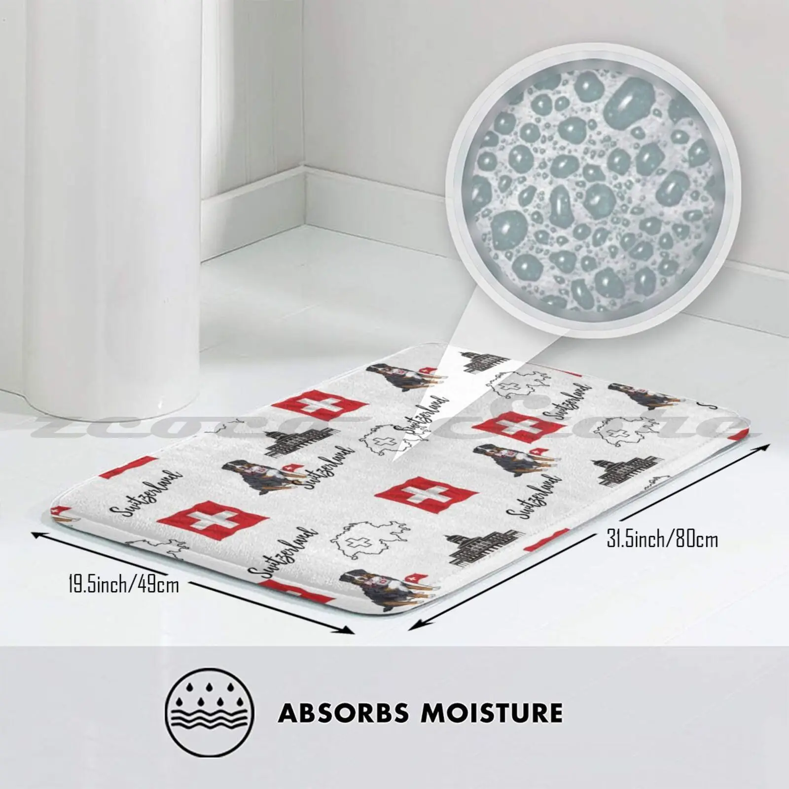 Швейцарский флаг дизайнерский коврик для бернских пород и собак нескользящий