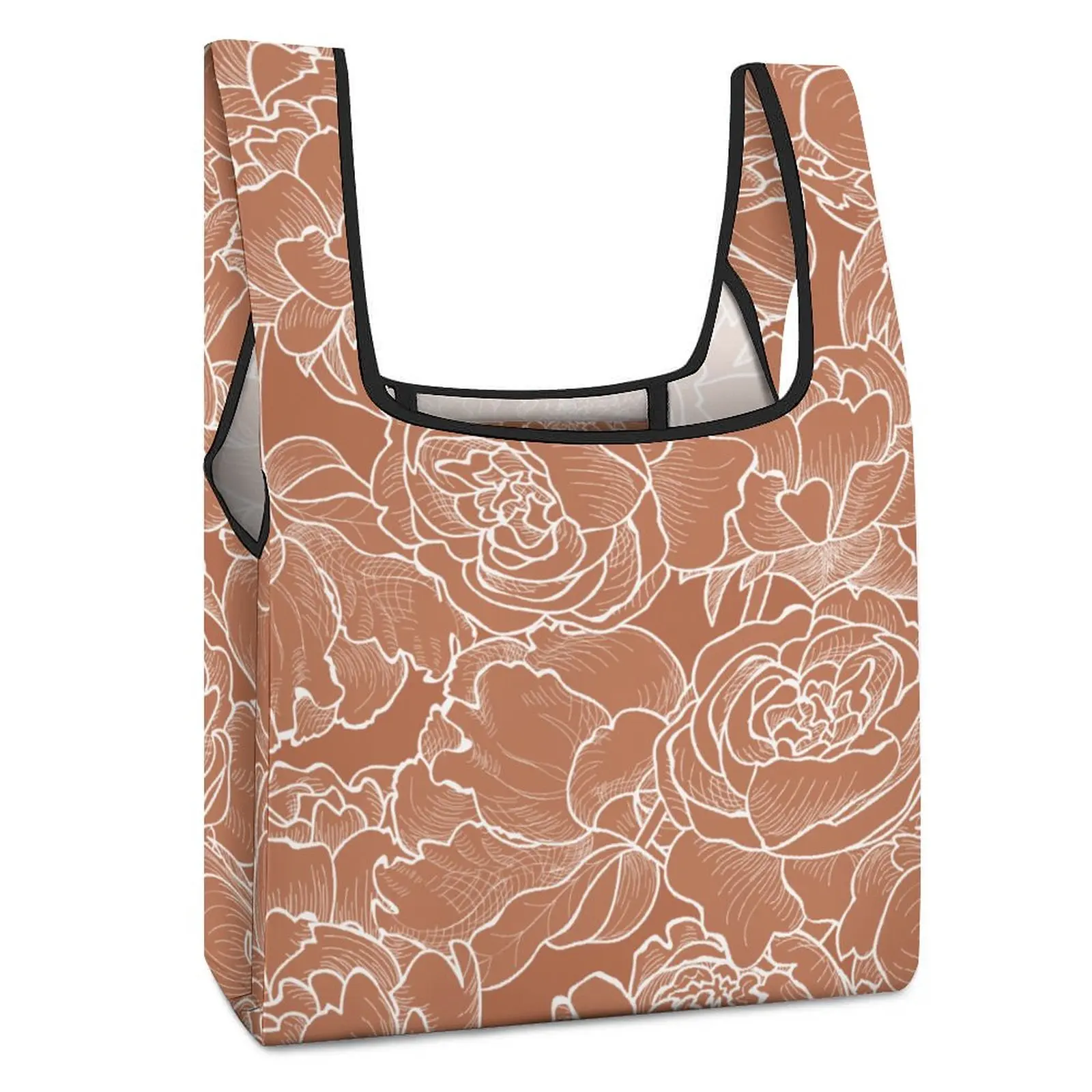 Large Shopping Bag Foldable Food Bag Shopper Handbags Full Printed Large Bag Travel Portable Reusable Folding Tote Bags
