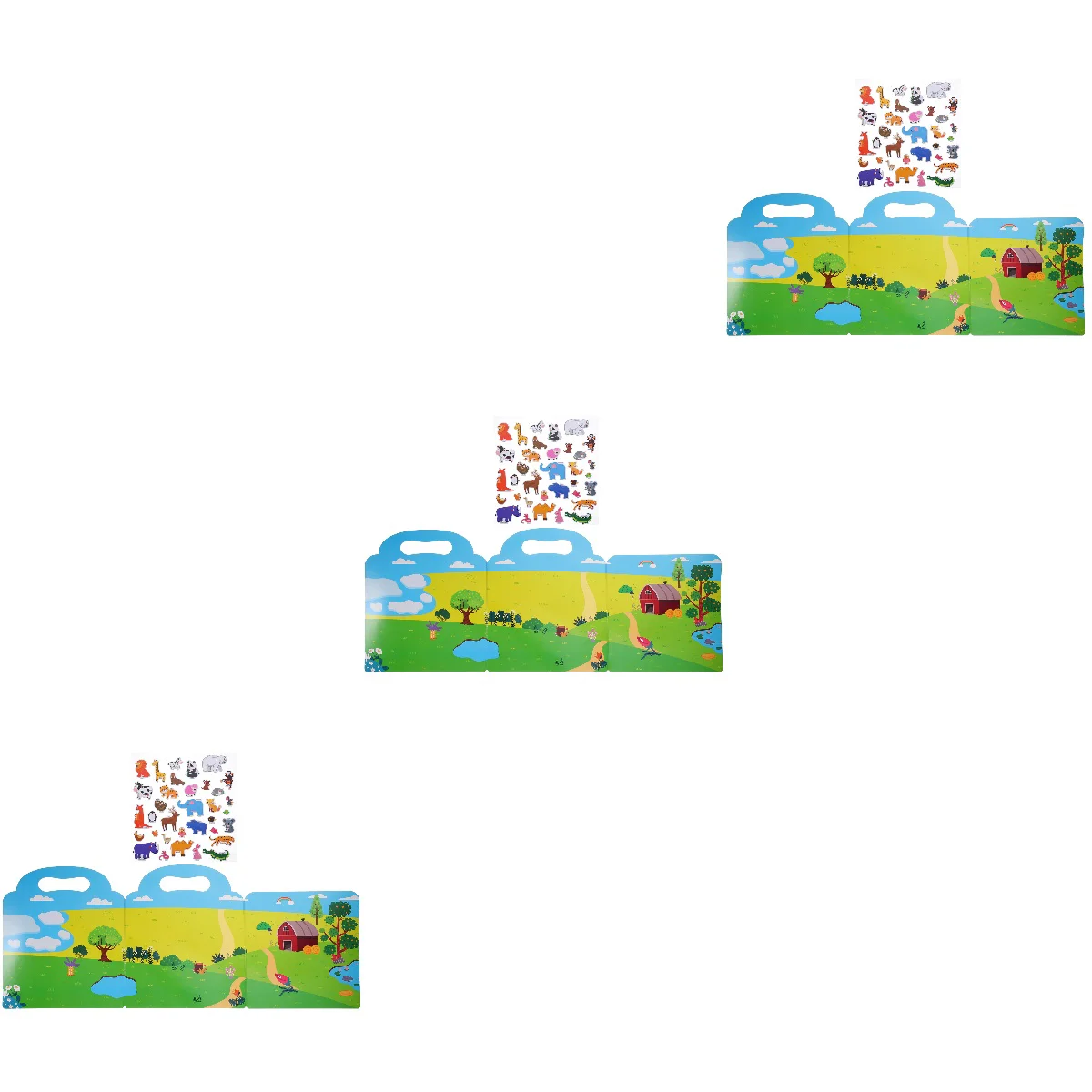 

3 Set Kids Gifts Education Sticker Book Bubble Stickers Travel Toys Reusable DIY Paper Children