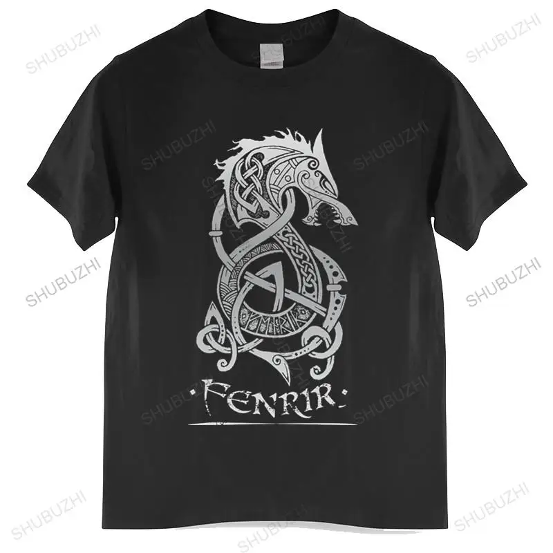 

Fashion brand t shirt mens loose Viking Loki Son Fenrir T-Shirt for Men The Wolf of Norse Mythology new fashion tee-shirt