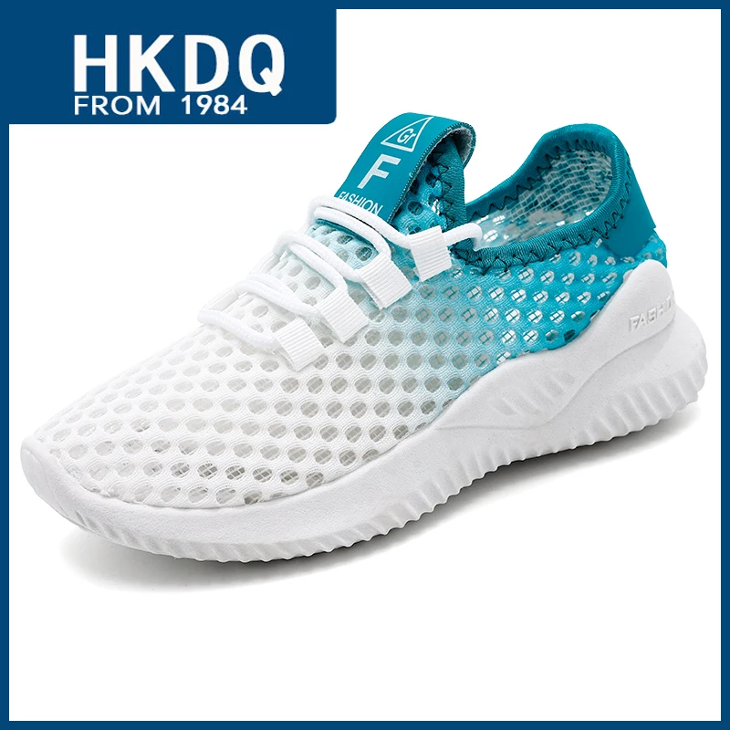 

HKDQ Summer Mesh Light Men Casual Sneakers Hot Sale Cheap Non-slip Running Shoes Women Outdoor Breathable Lace-up Children Shoes