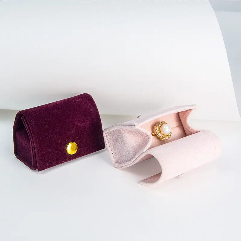 Women Girl Portable Velvet Button Ring Bracelet Bag Jewelry Bag Wrapping Flannel Bag Storage Pouch Brand New