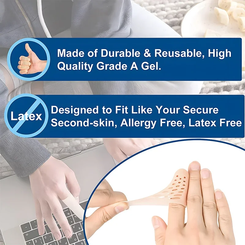 10 шт. силиконовая защита для пальцев мягкие дышащие гелевые напальчники