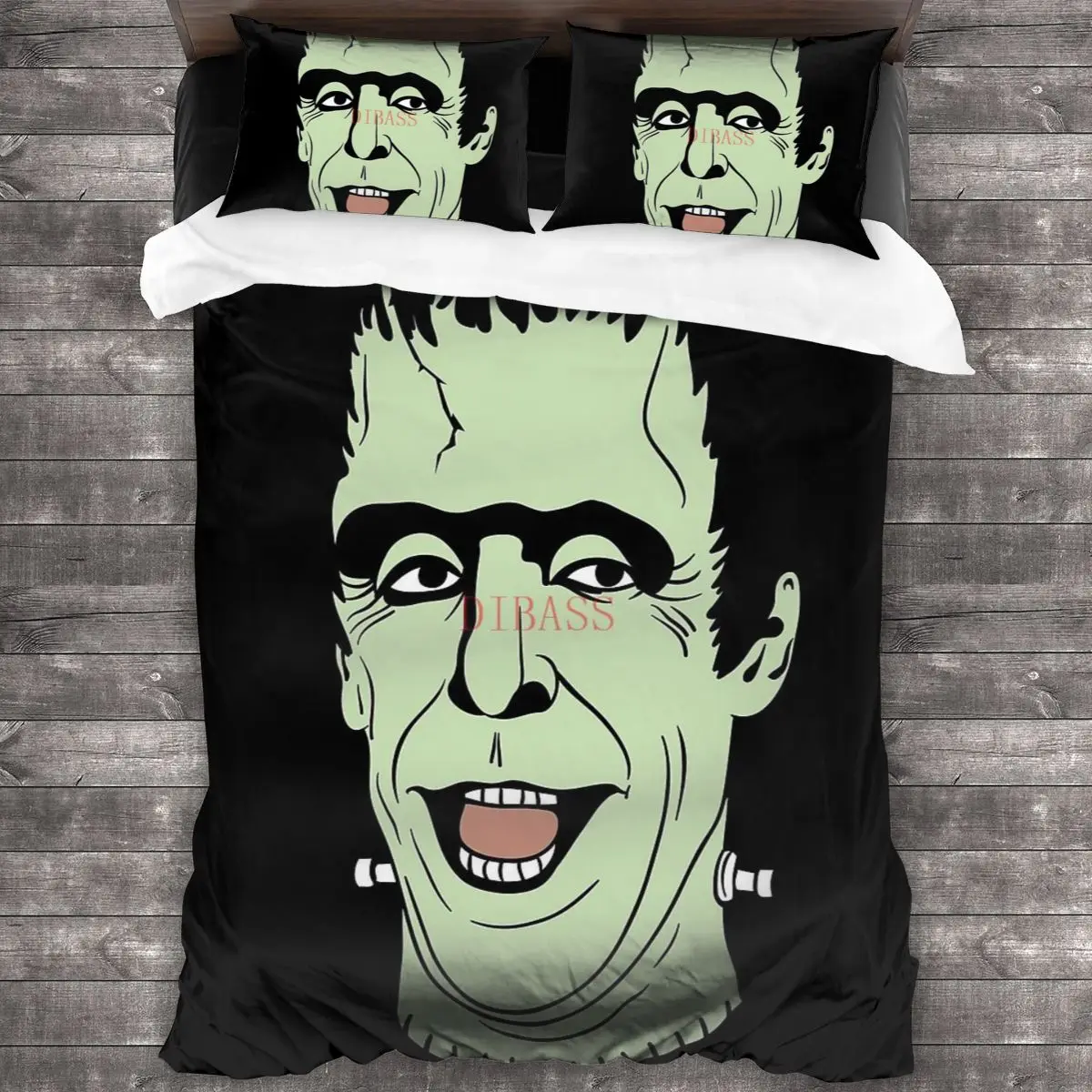 

Happy Munsters Soft Microfiber Comforter Set with 2 Pillowcase Quilt Cover With Zipper Closure