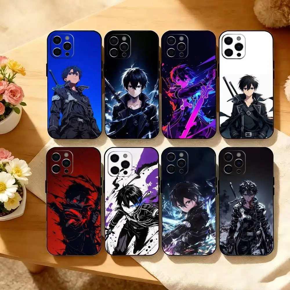 Фото S-Sword Art Online K-Kirito Phone Case Silicone Soft For IPhone 17 16 15 14 13 12 11 X XR Plus Pro Max Plus №1