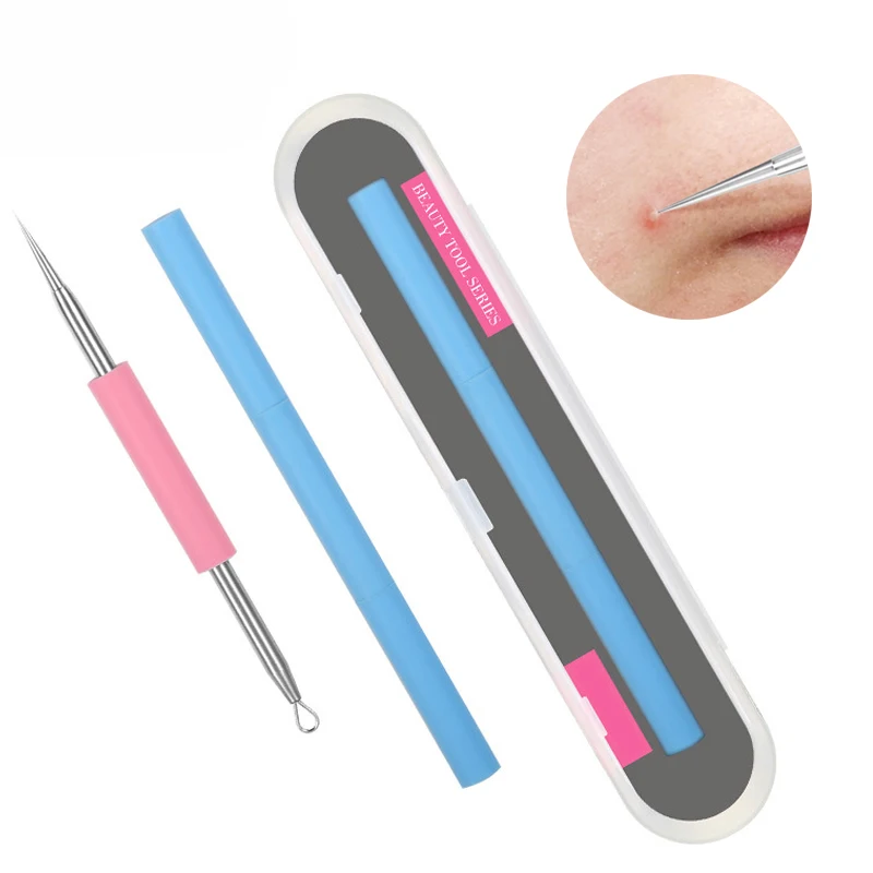

1PC Facial Acne Needles Stainless Steel Comedone Acne Pimple Extractor Blackhead Remover Pore Cleansing Skin Care Beauty Tools