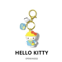 cute hellokitty keychain creative backpack pendant cartoon 6cm small bell car with key buckle to send girls decorations