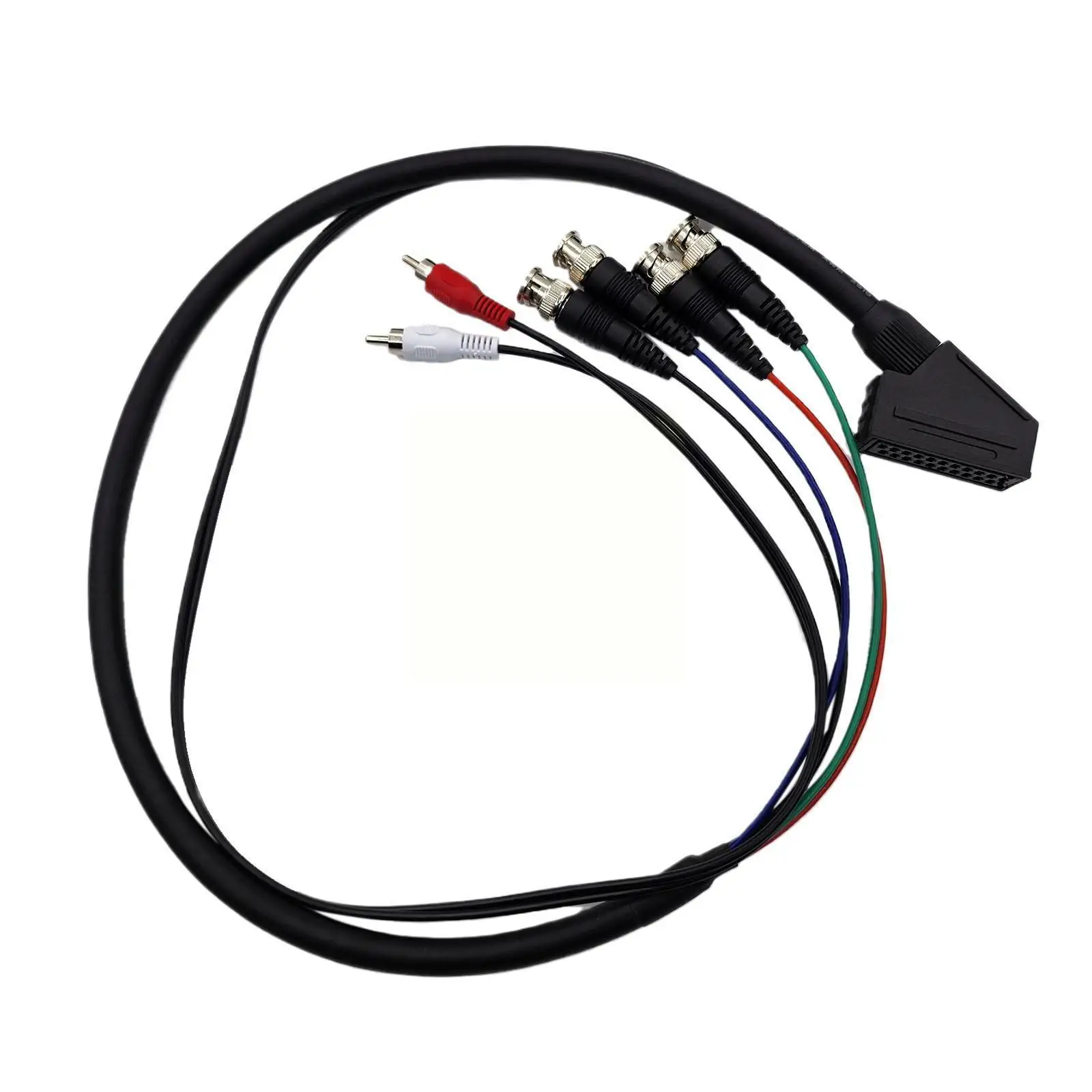 RGB Euro SCART Female To 4 BNC+audio Cable For Sony PVM Sega Genesis SNES Neo Geo Simulator Audio Cable U1K5